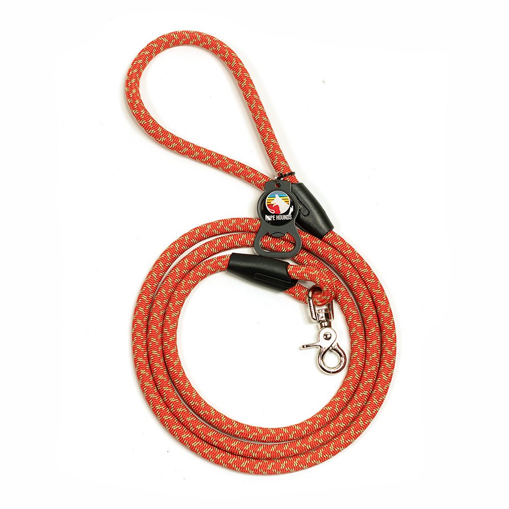 Classic Climbing Rope Dog Leash - Reds/Oranges