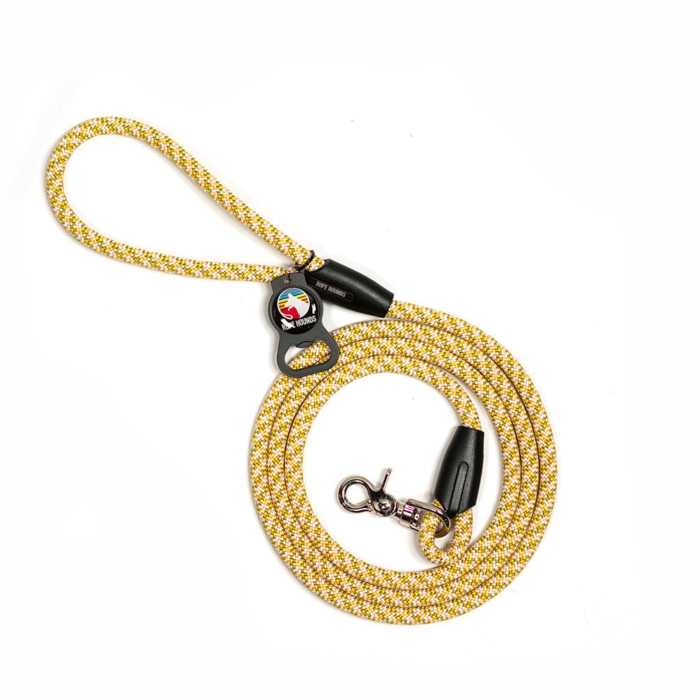 Classic Climbing Rope Dog Leashes - Greens/Yellows