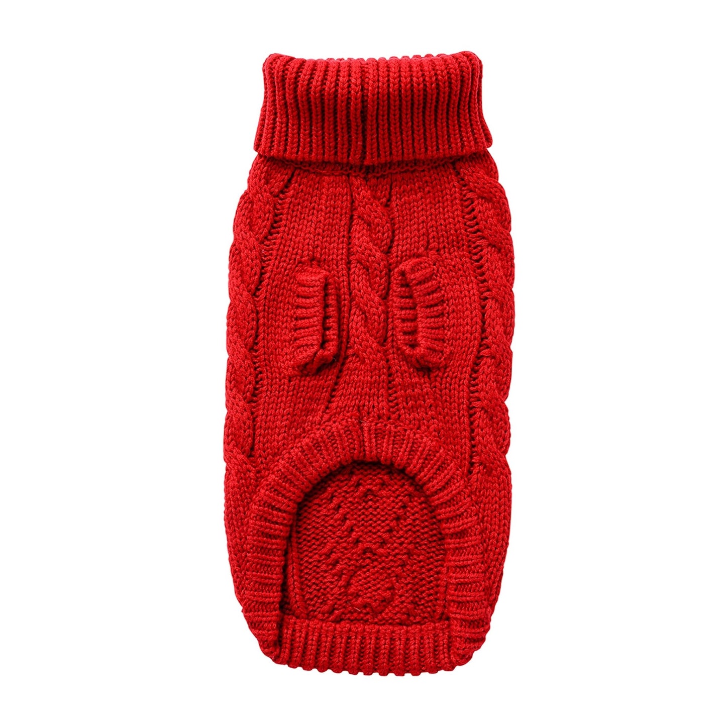 Cable Knit Dog Sweater Red – Chunky Winter Dog Turtleneck