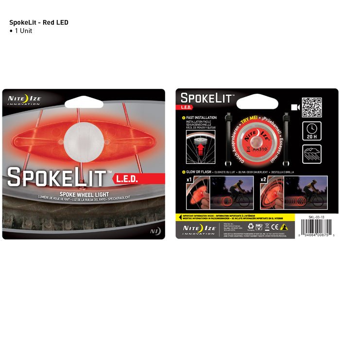 Nite Ize Spoke Lit LED Bicycle Spoke Wheel Light Red (Single Light)