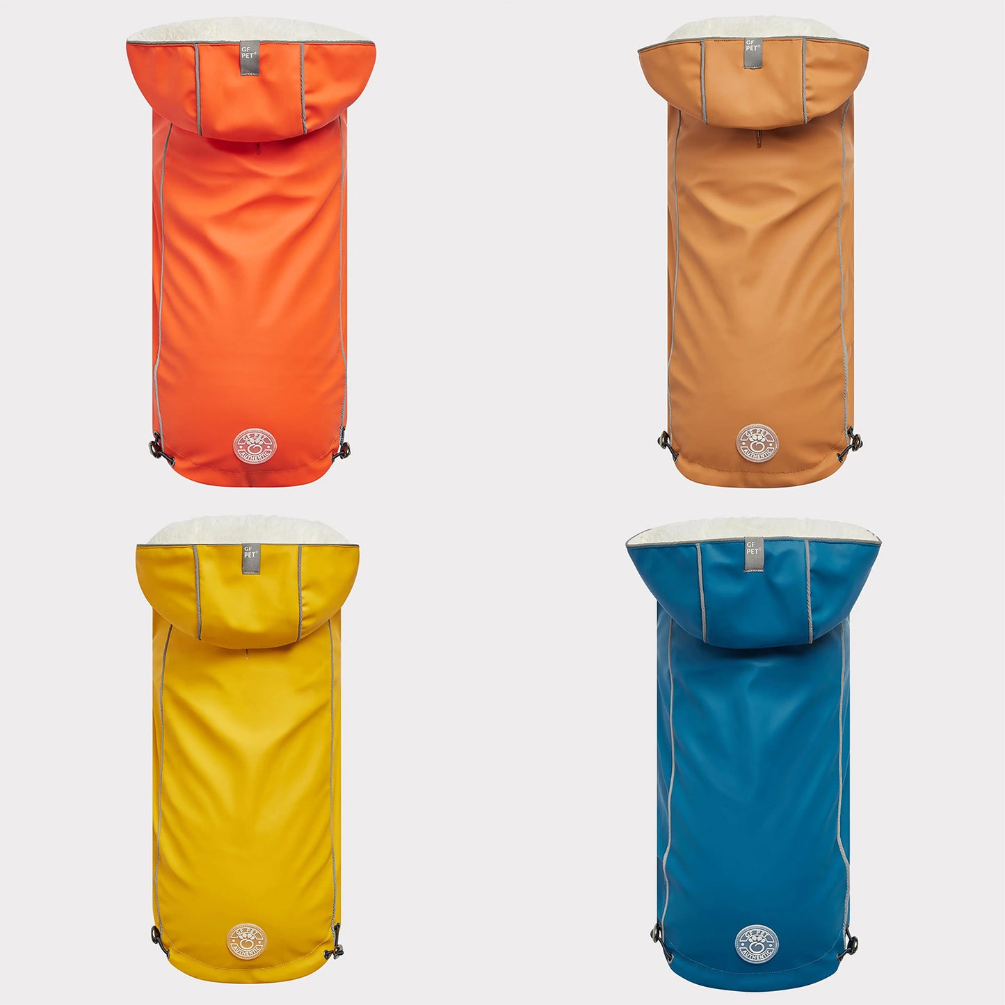 Insulated Waterproof Dog Winter Raincoat - Orange Rain Jacket