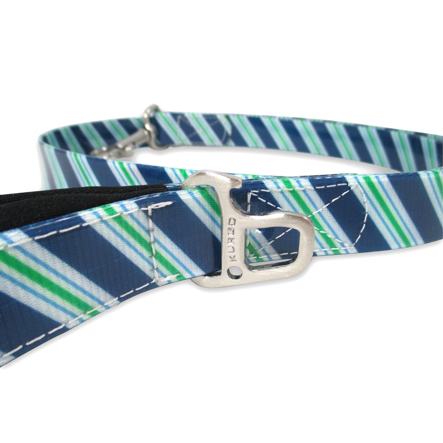Kurgo Waterproof Muck Dog Leash Blue Prepster Stripe 54 Inch