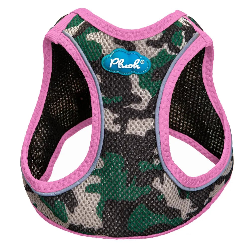 Plush Step In Air Mesh Harness - Camo/Pink