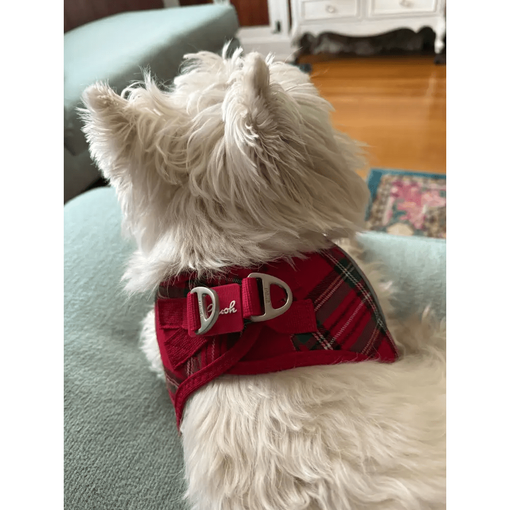 Plush Step In Harness Plaid Red