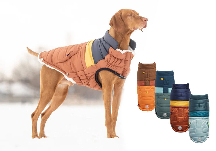 Dog Winter Coats - Puffer Coats With Warm Sherpa Lining