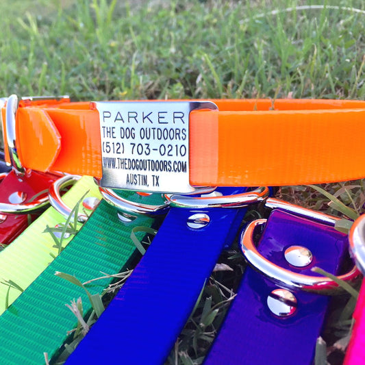 Personalized Nameplate Waterproof Dog Collar - Made In The USA
