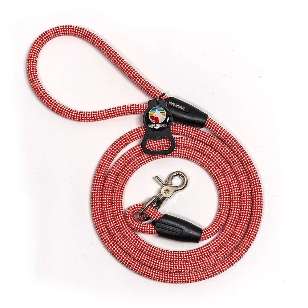 Classic Climbing Rope Dog Leash - Reds/Oranges