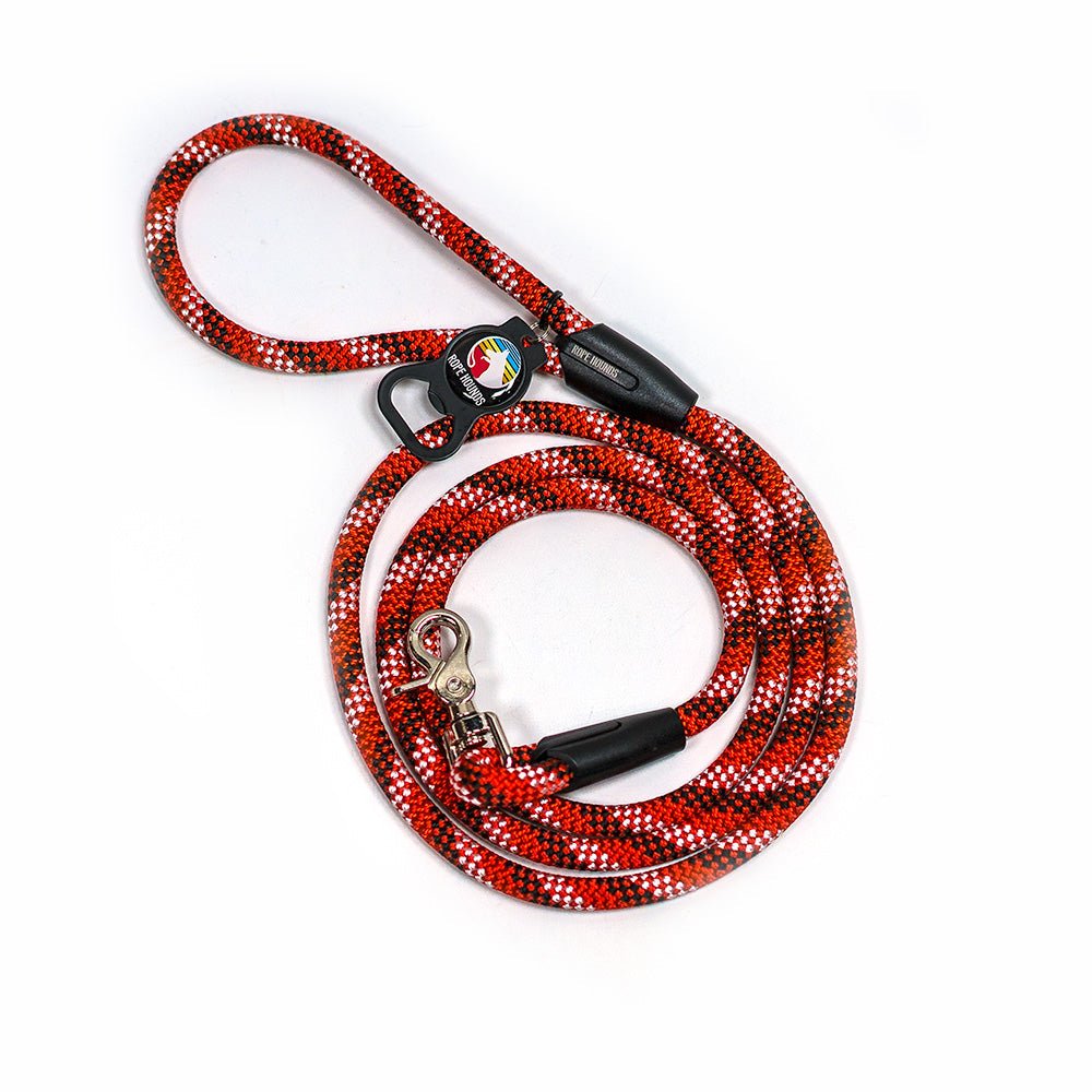 Classic Climbing Rope Dog Leash - Reds/Oranges
