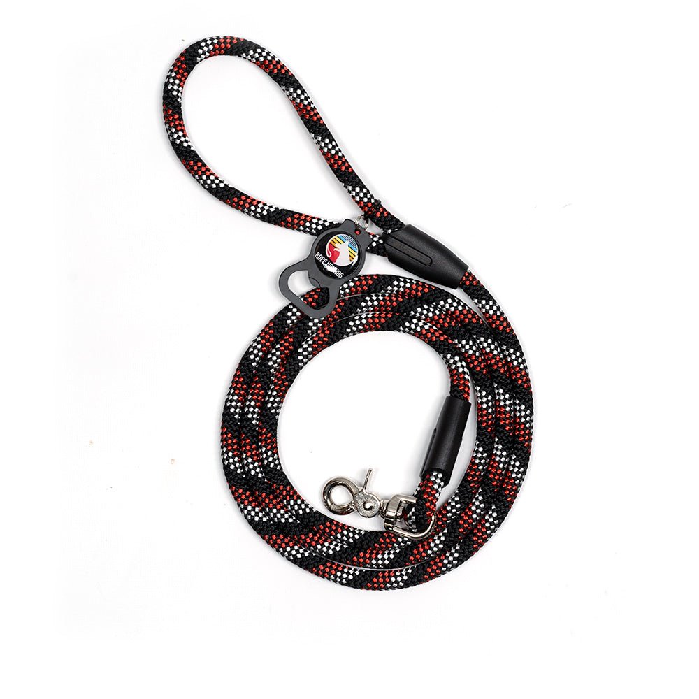 Classic Climbing Rope Dog Leash - Reds/Oranges