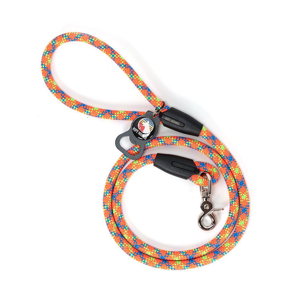 Classic Climbing Rope Dog Leash - Reds/Oranges