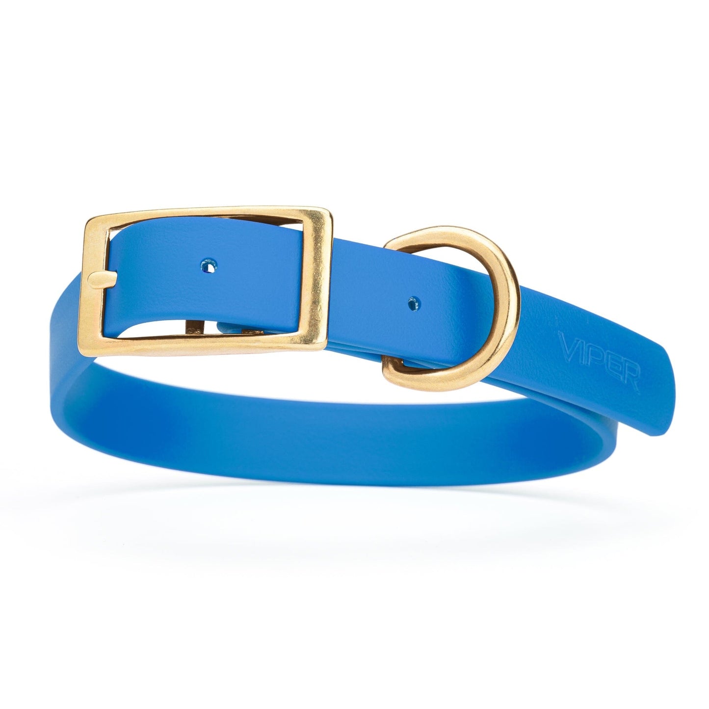 Viper Biothane Waterproof Dog Collar - Brass Hardware - Size L (18 to 22 inches)
