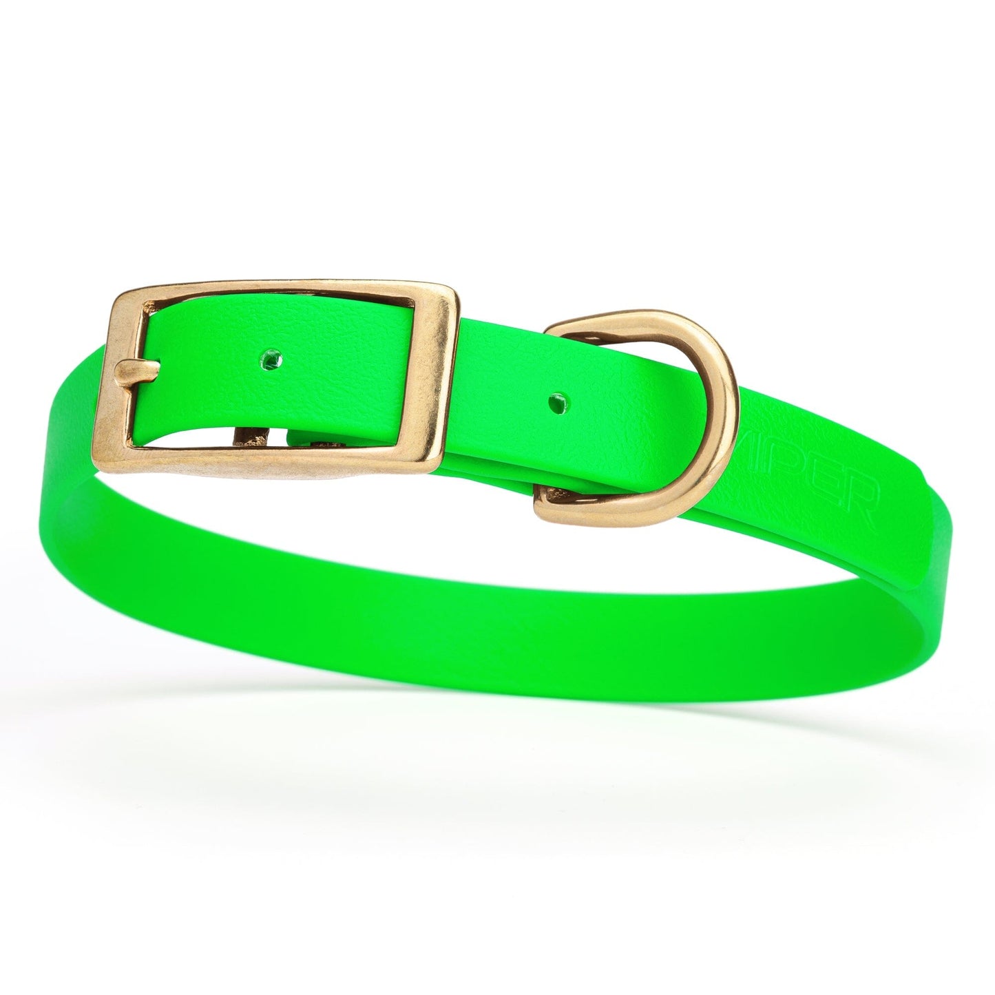 Viper Biothane Waterproof Dog Collar - Brass Hardware - Size M (15 to 18 inches)