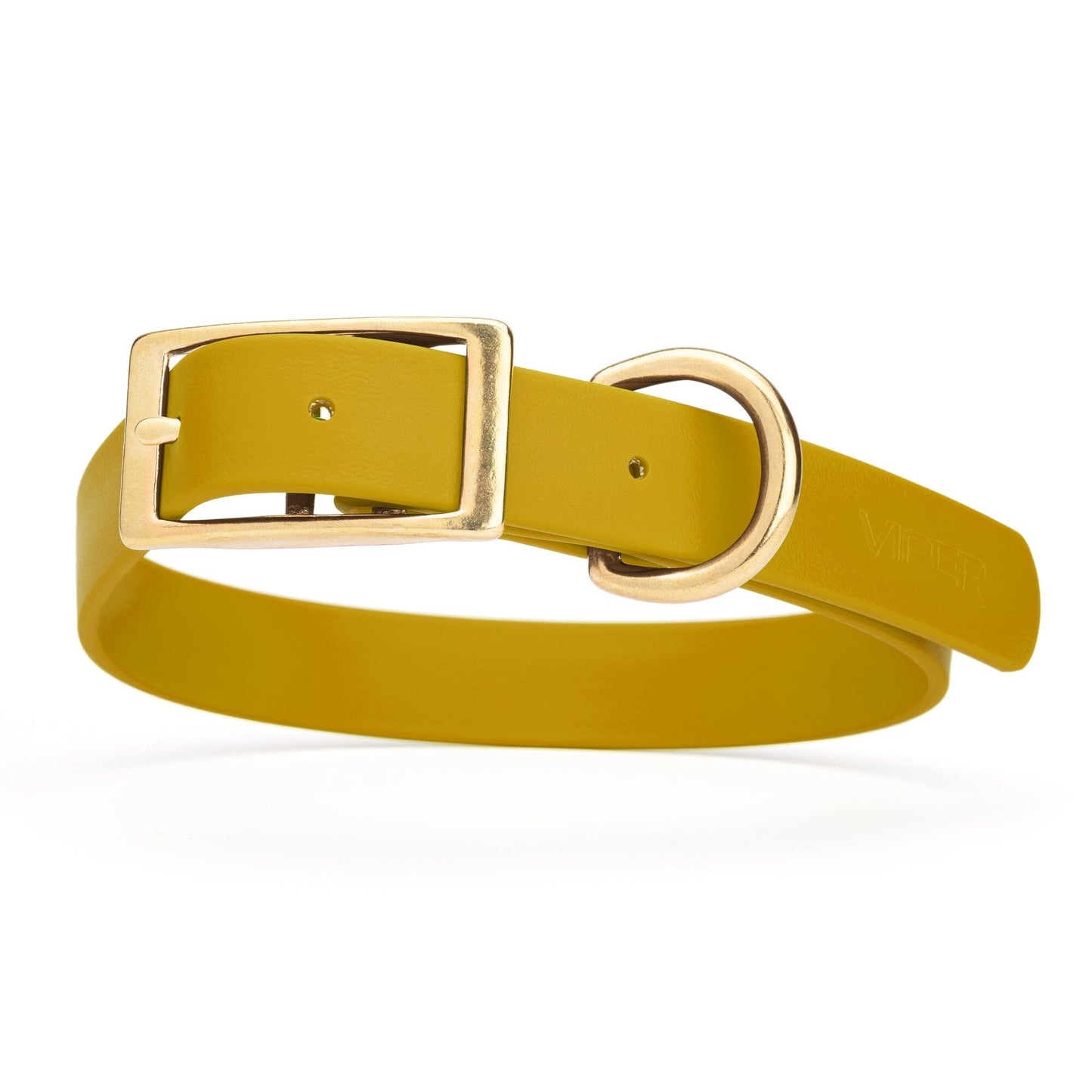 Viper Biothane Waterproof Dog Collar - Brass Hardware - Size L (18 to 22 inches)