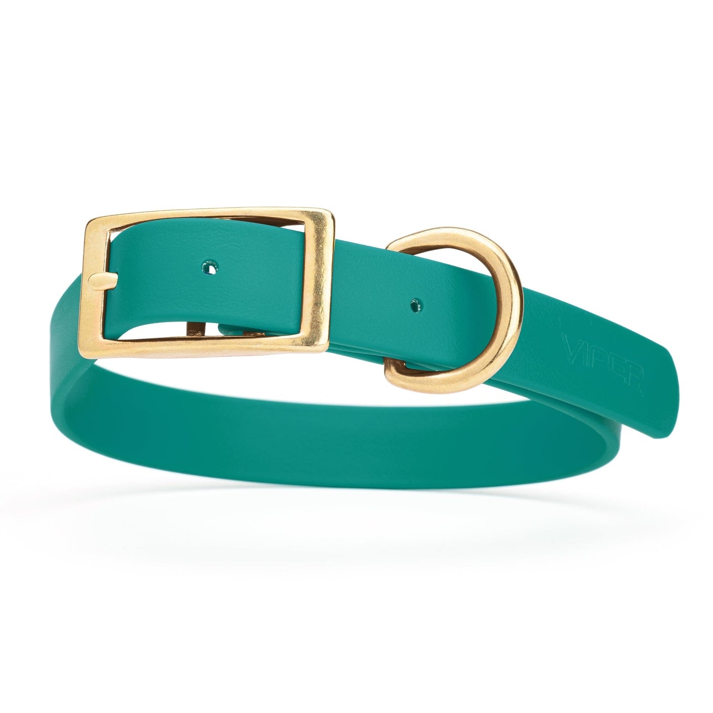 Viper Biothane Waterproof Dog Collar - Brass Hardware - Size XL (22 to 25 inches)