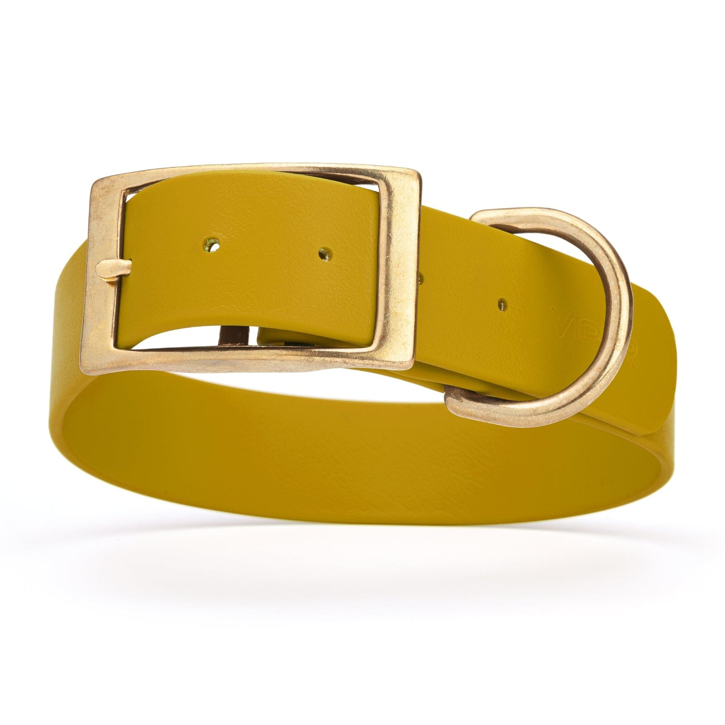 Viper Biothane Waterproof Dog Collar - Brass Hardware - 1.5in Wide, Size L (16 to 20 inches)