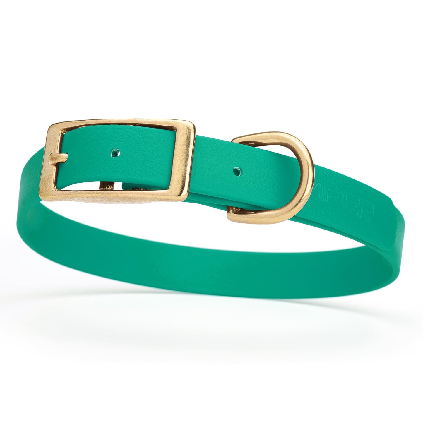 Viper Biothane Waterproof Dog Collar - Brass Hardware - Size M (15 to 18 inches)