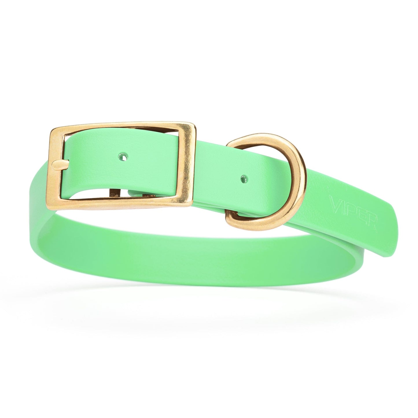 Viper Biothane Waterproof Dog Collar - Brass Hardware - Size L (18 to 22 inches)
