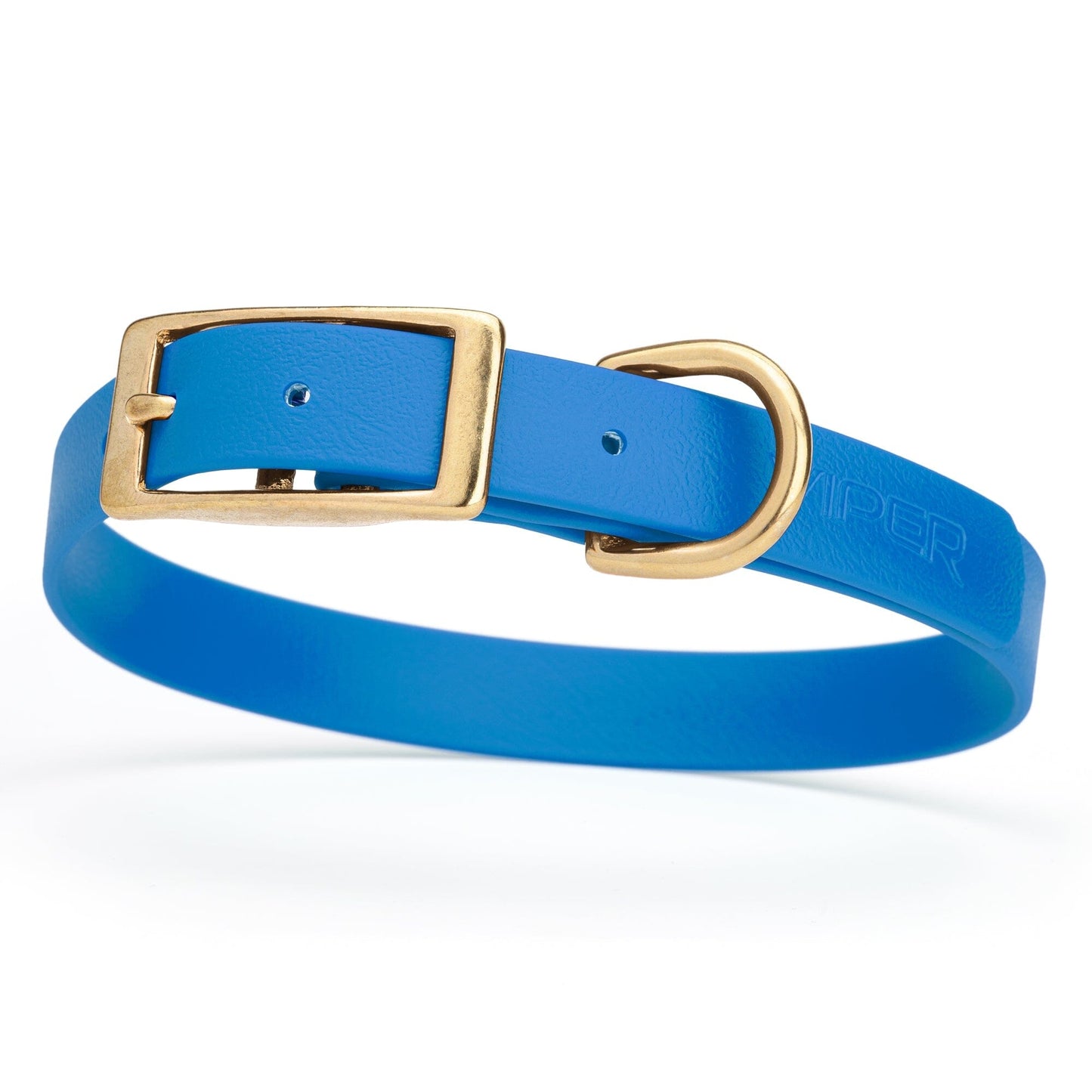 Viper Biothane Waterproof Dog Collar - Brass Hardware - Size M (15 to 18 inches)