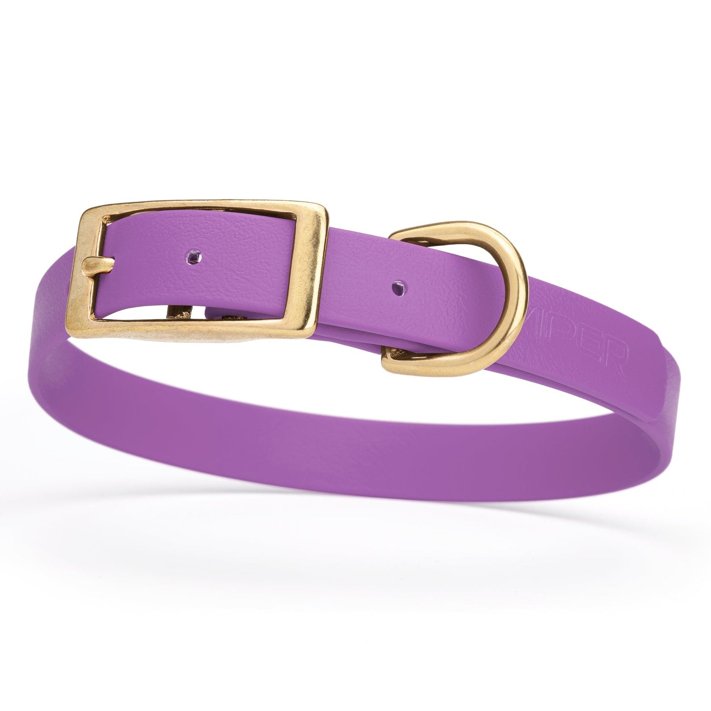 Viper Biothane Waterproof Dog Collar - Brass Hardware - Size M (15 to 18 inches)