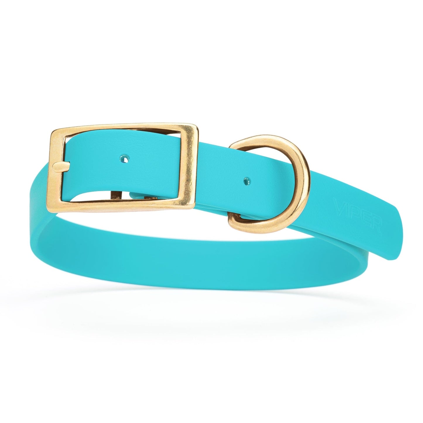 Viper Biothane Waterproof Dog Collar - Brass Hardware - Size L (18 to 22 inches)