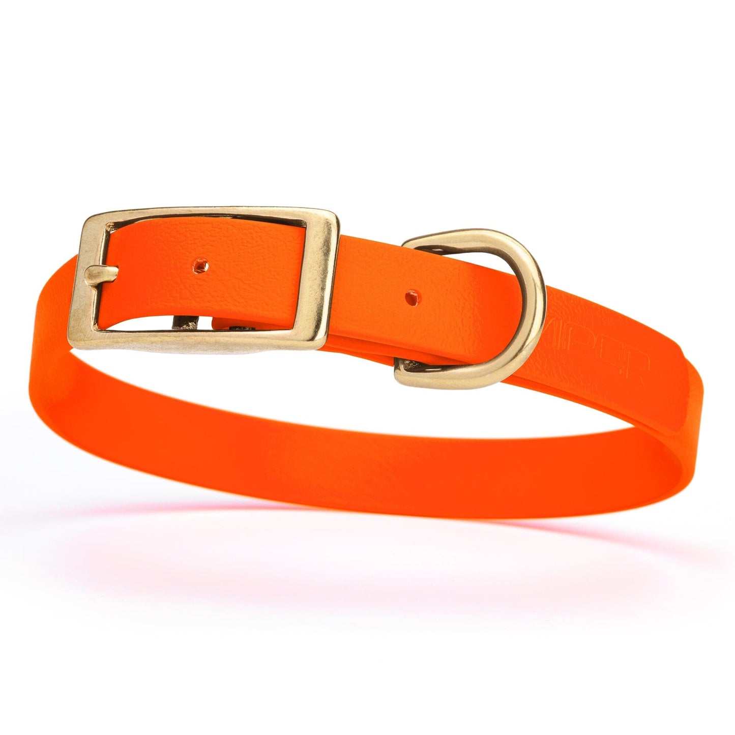 Viper Biothane Waterproof Dog Collar - Brass Hardware - Size M (15 to 18 inches)