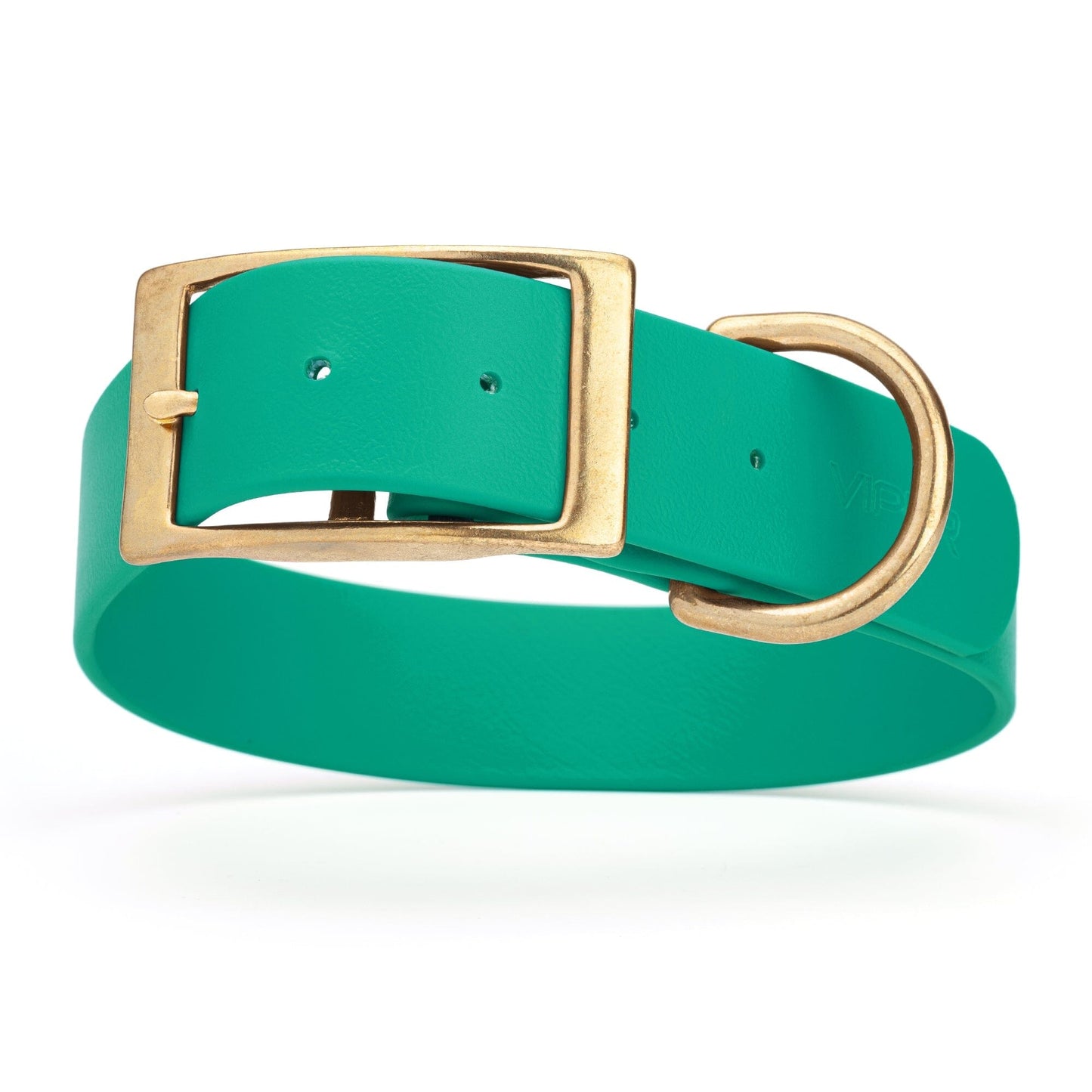 Viper Biothane Waterproof Dog Collar - Brass Hardware - 1.5in Wide, Size XL (20 to 24 inches)