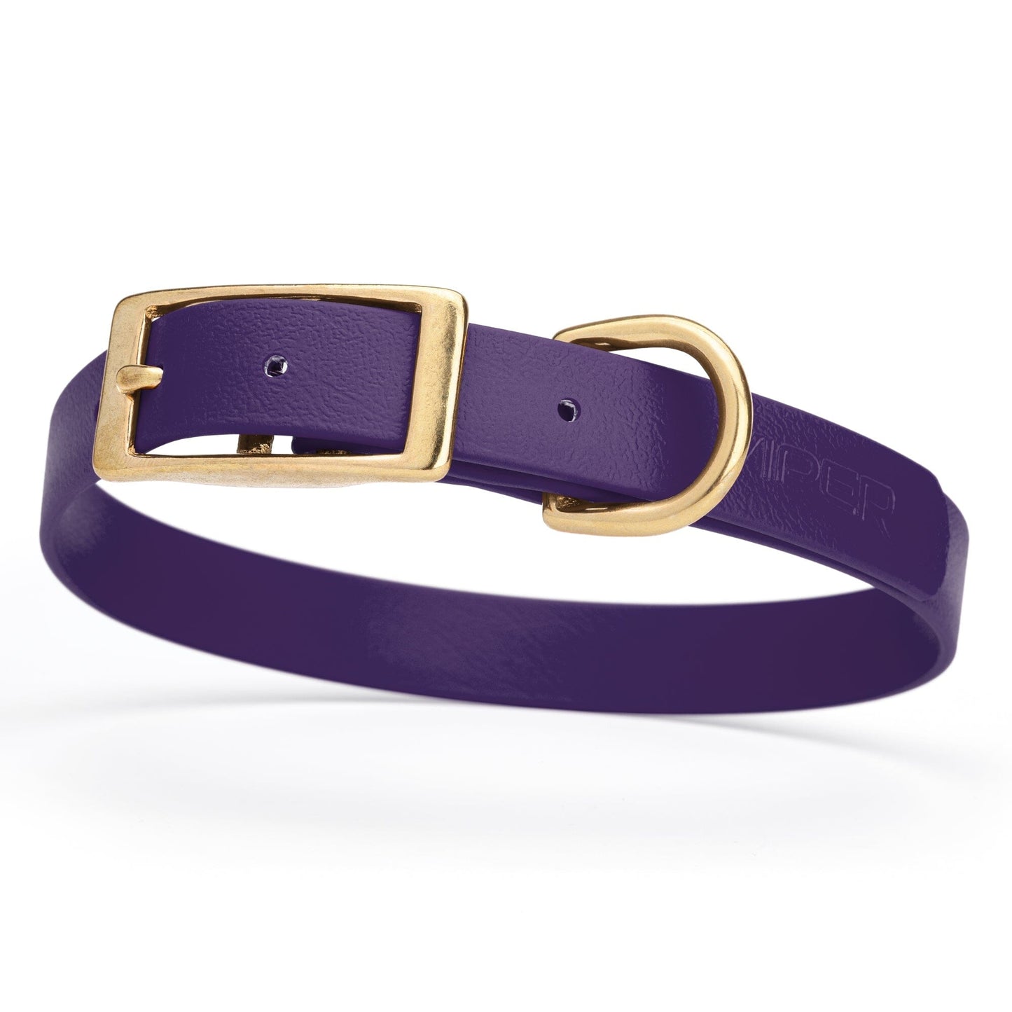 Viper Biothane Waterproof Dog Collar - Brass Hardware - Size M (15 to 18 inches)