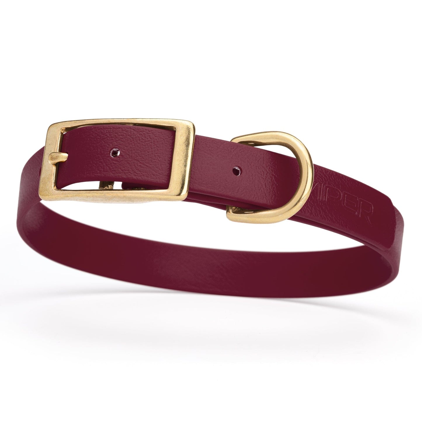 Viper Biothane Waterproof Dog Collar - Brass Hardware - Size M (15 to 18 inches)