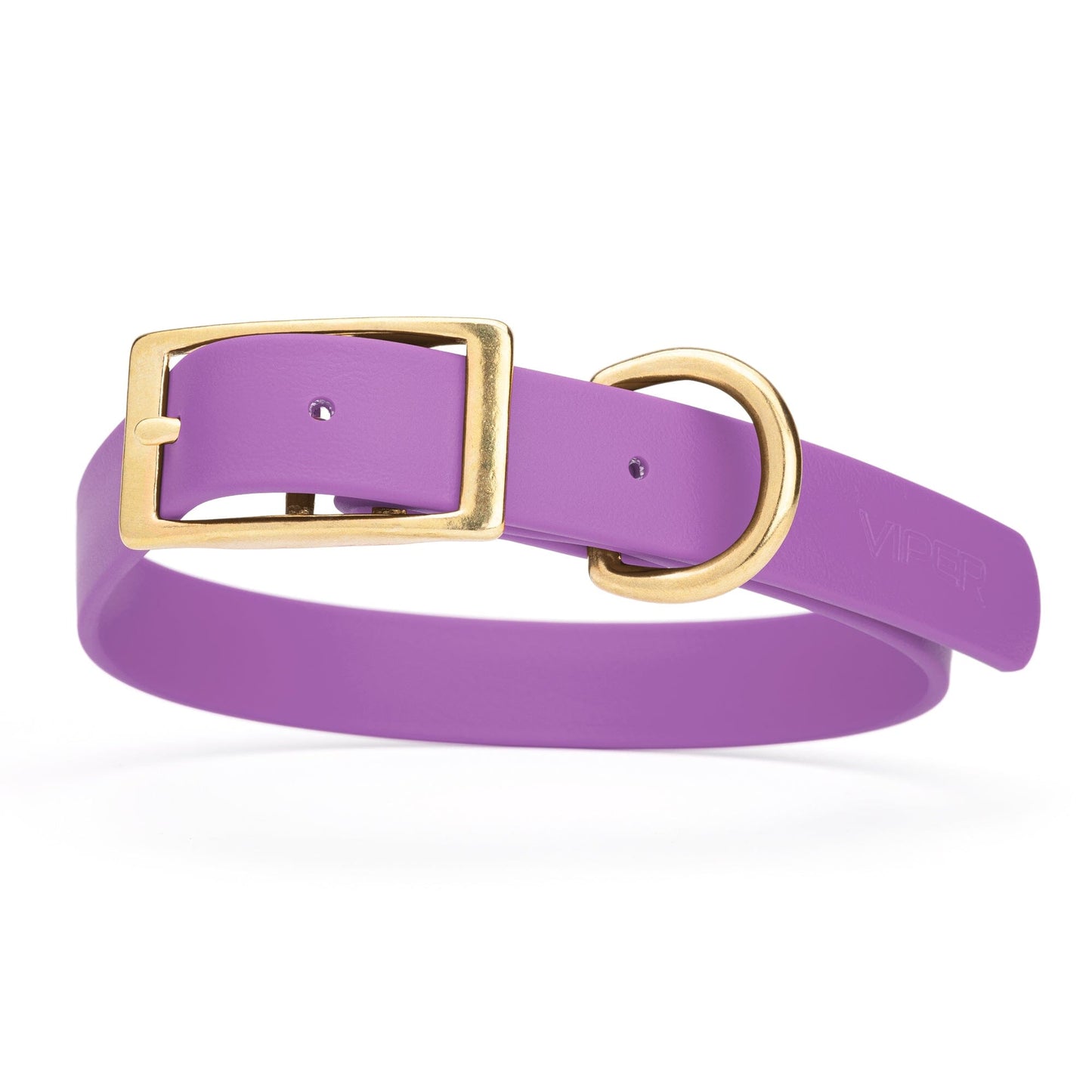 Viper Biothane Waterproof Dog Collar - Brass Hardware - Size L (18 to 22 inches)