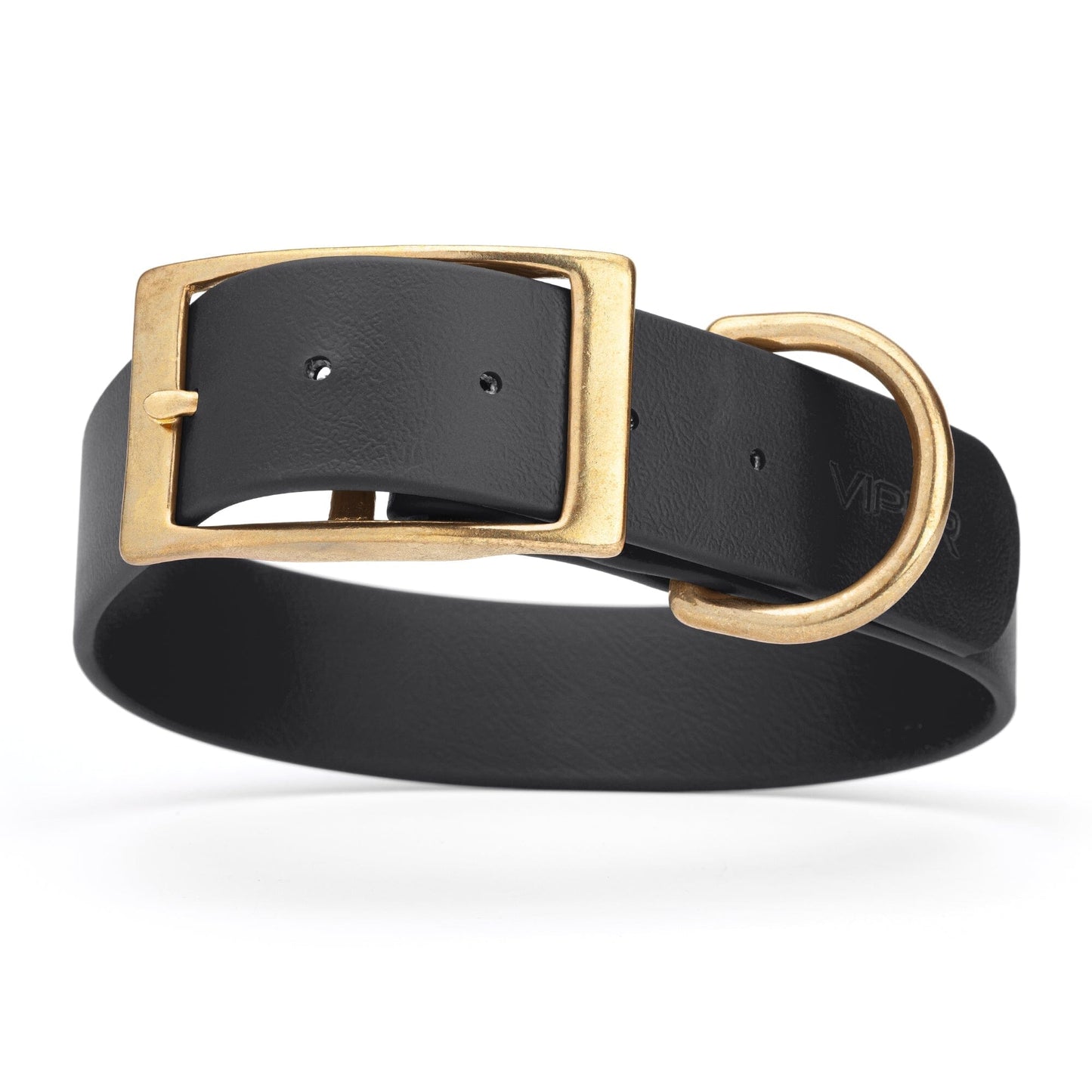 Viper Biothane Waterproof Dog Collar - Brass Hardware - 1.5in Wide, Size L (16 to 20 inches)