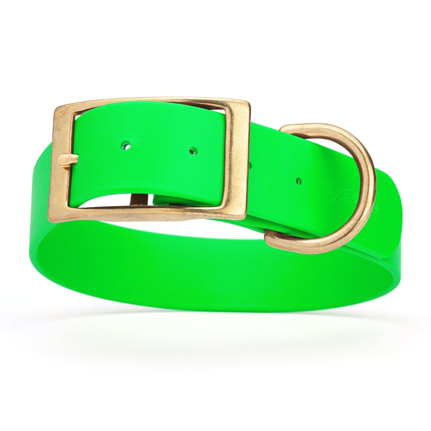 Viper Biothane Waterproof Dog Collar - Brass Hardware - 1.5in Wide, Size XL (20 to 24 inches)