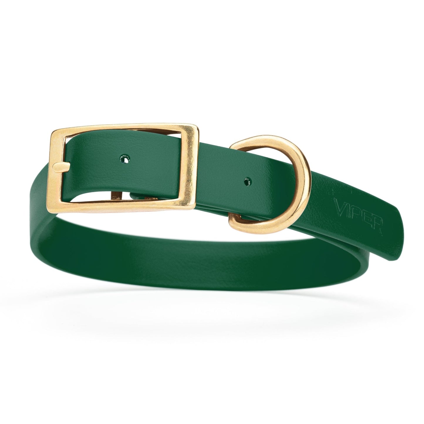 Viper Biothane Waterproof Dog Collar - Brass Hardware - Size XL (22 to 25 inches)
