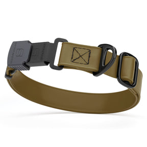 brown adjustable waterproof biothane dog collar with stainless steel buckle – stink proof, made in usa, durable pet collar for active dogs