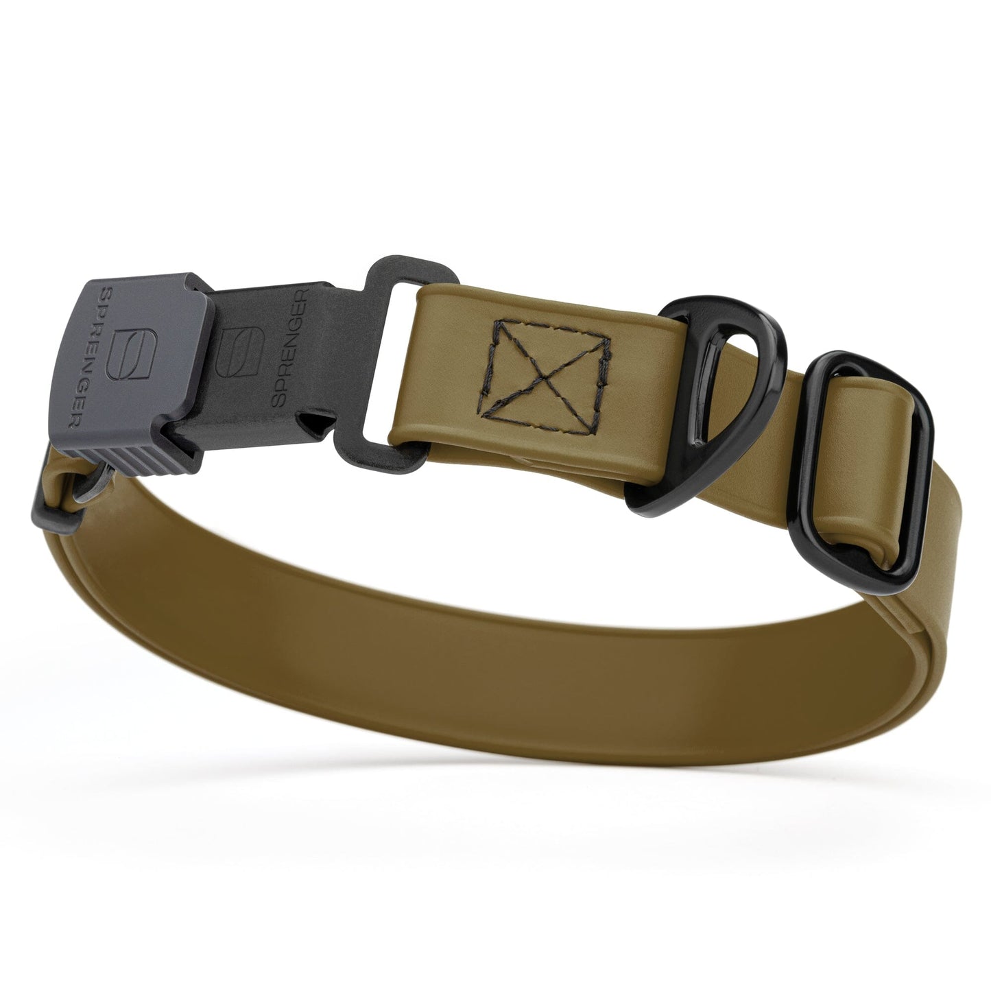 brown adjustable waterproof biothane dog collar with stainless steel buckle – stink proof, made in usa, durable pet collar for active dogs