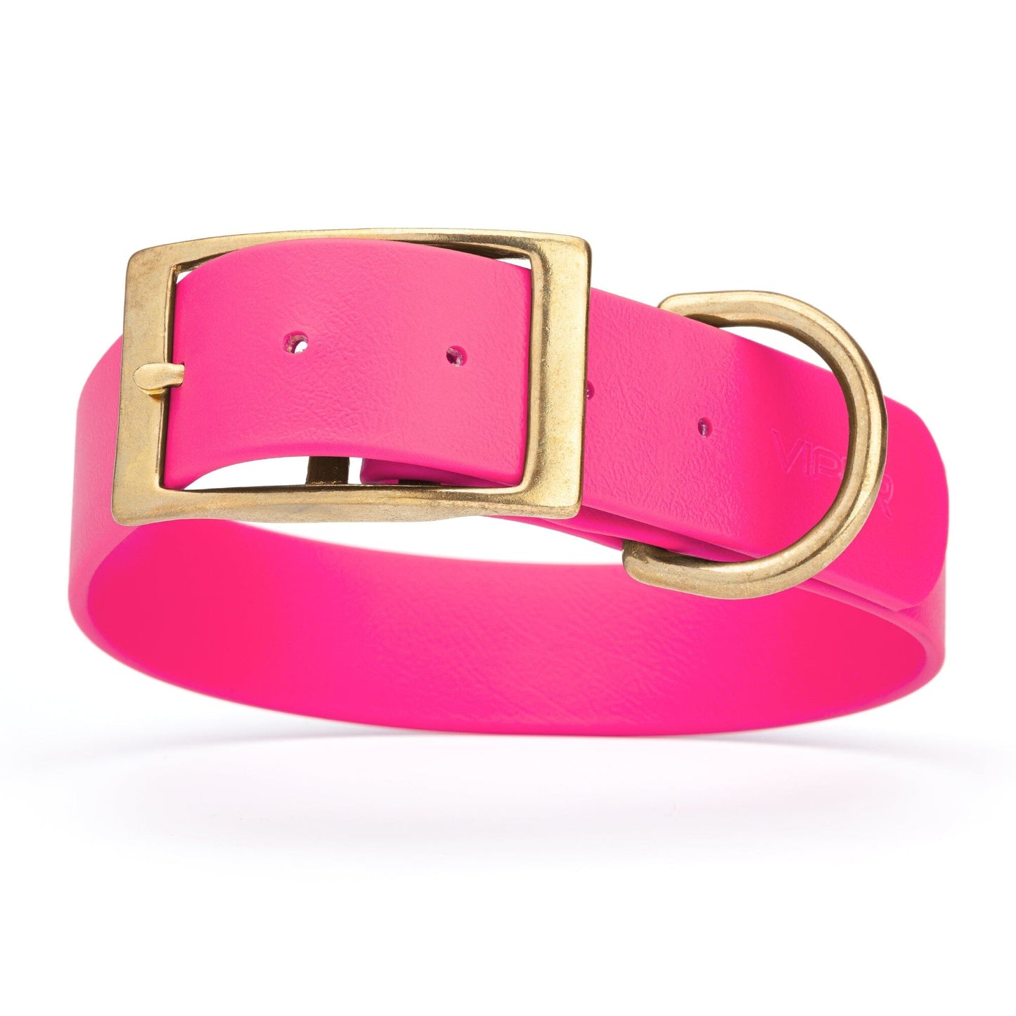 Viper Biothane Waterproof Dog Collar - Brass Hardware - 1.5in Wide, Size XL (20 to 24 inches)