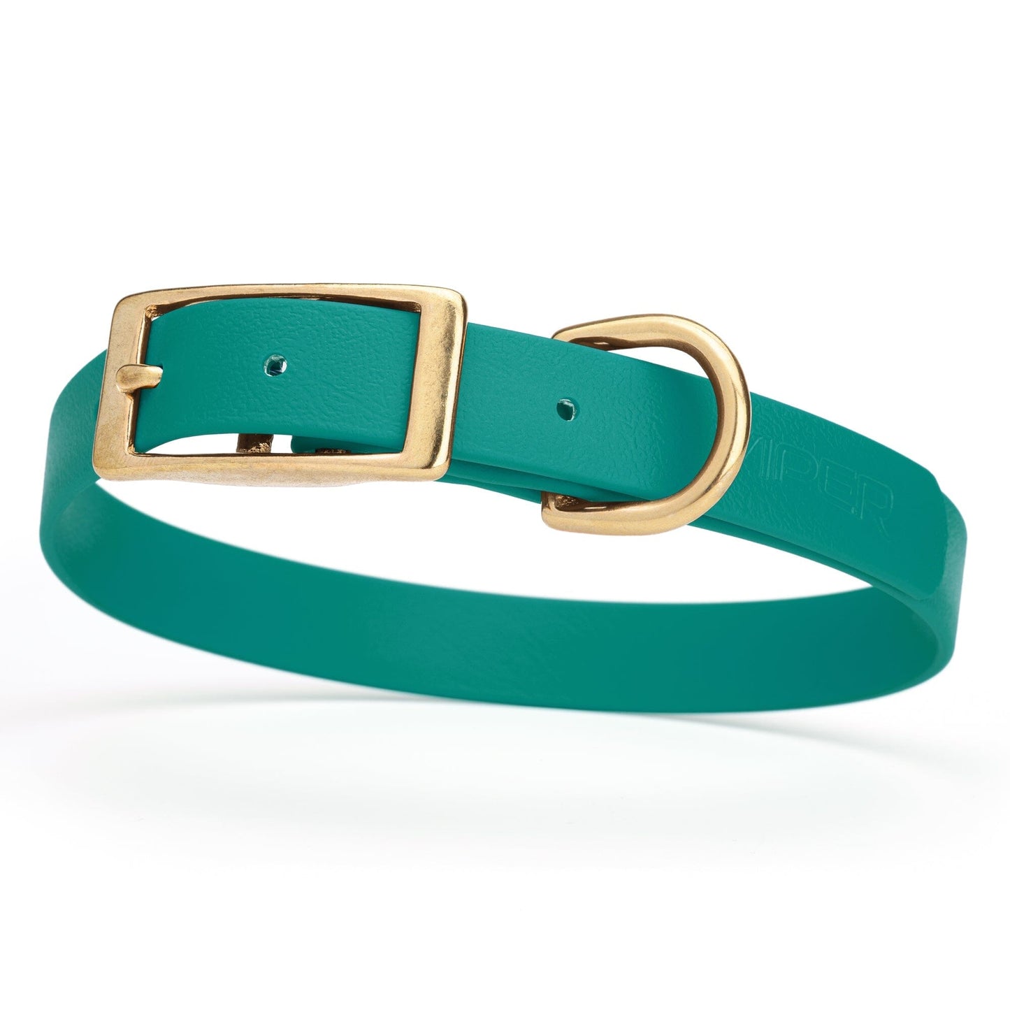 Viper Biothane Waterproof Dog Collar - Brass Hardware - Size M (15 to 18 inches)