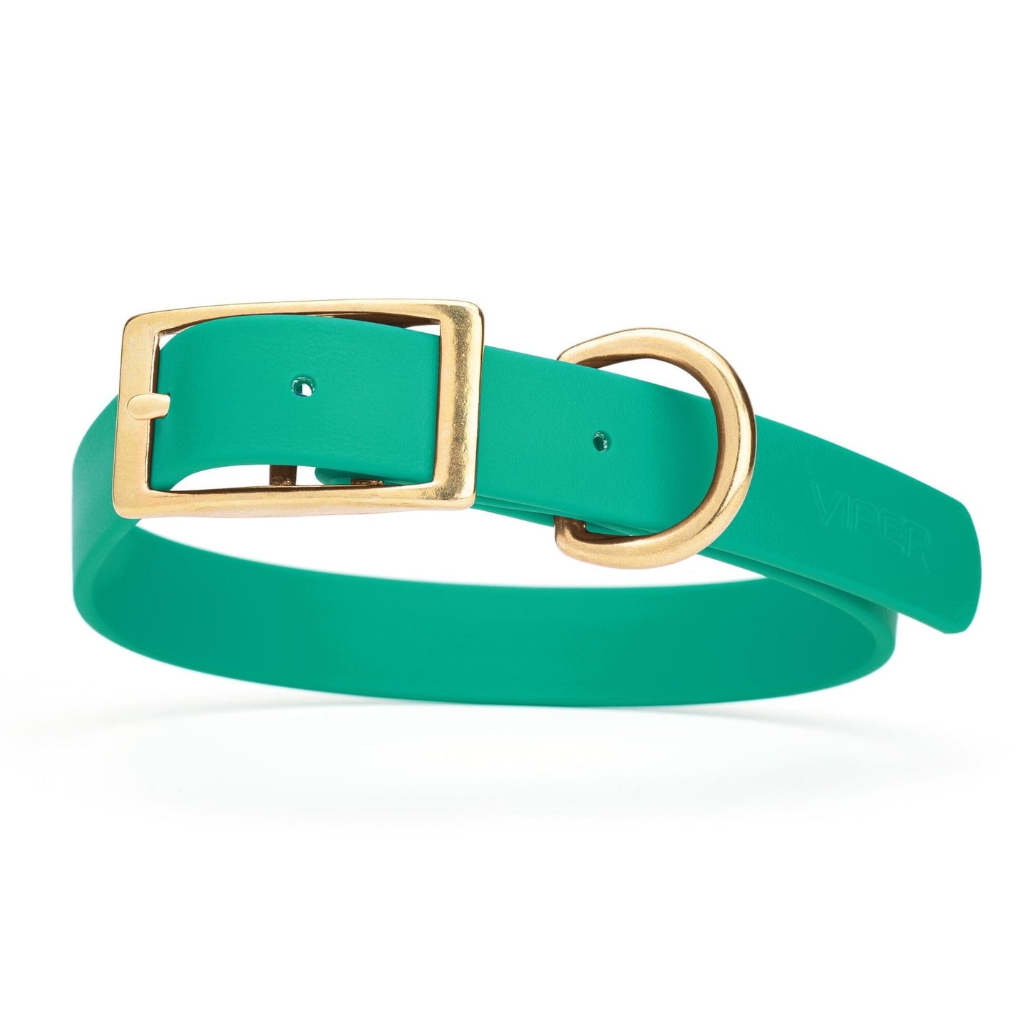 Viper Biothane Waterproof Dog Collar - Brass Hardware - Size XL (22 to 25 inches)