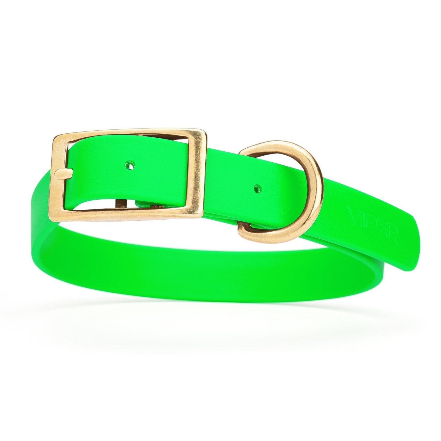 Viper Biothane Waterproof Dog Collar - Brass Hardware - Size L (18 to 22 inches)