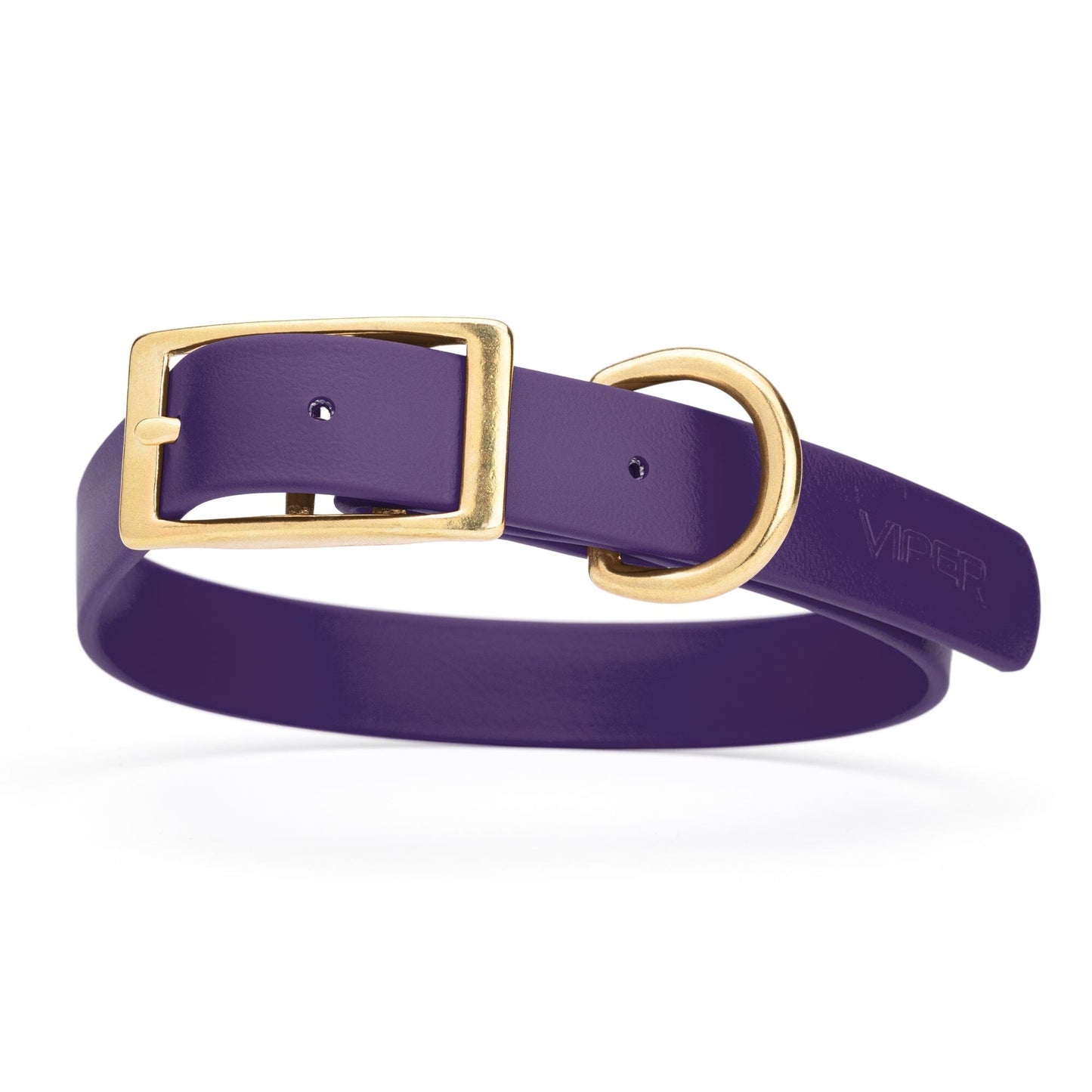Viper Biothane Waterproof Dog Collar - Brass Hardware - Size L (18 to 22 inches)