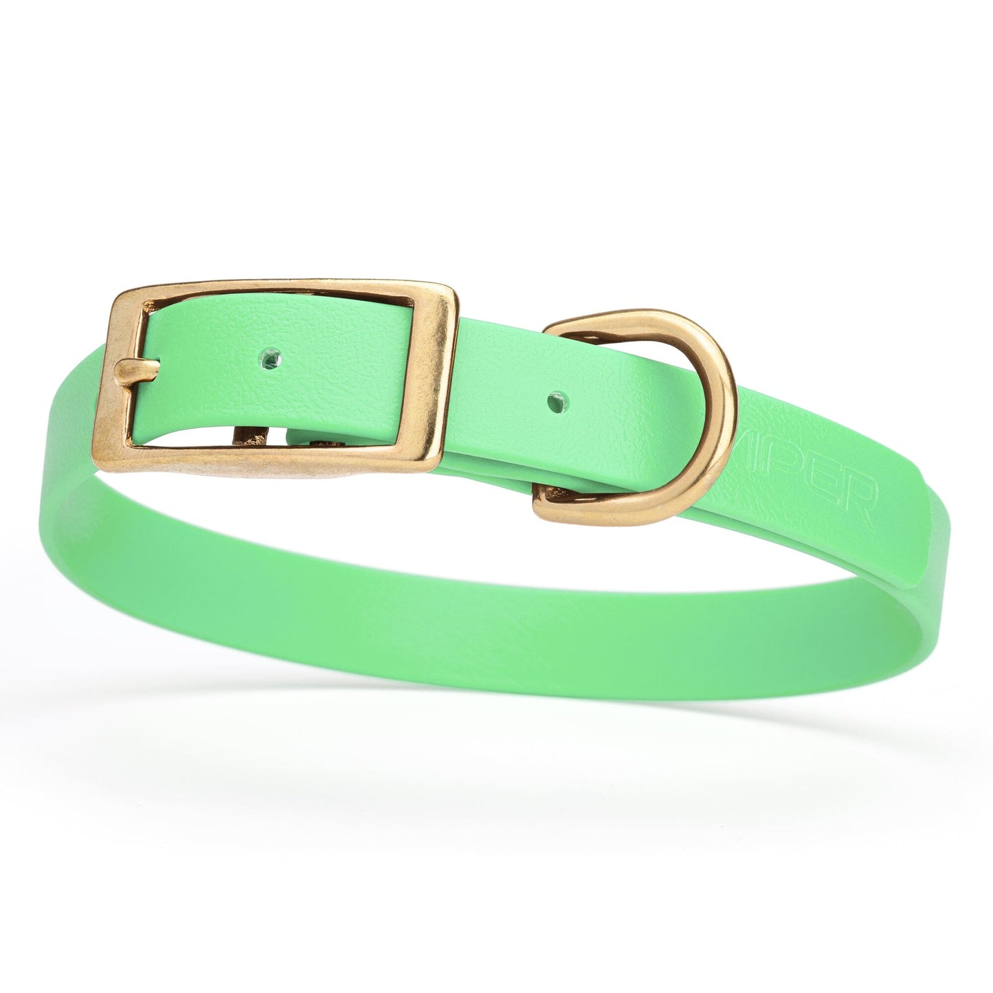Viper Biothane Waterproof Dog Collar - Brass Hardware - Size M (15 to 18 inches)