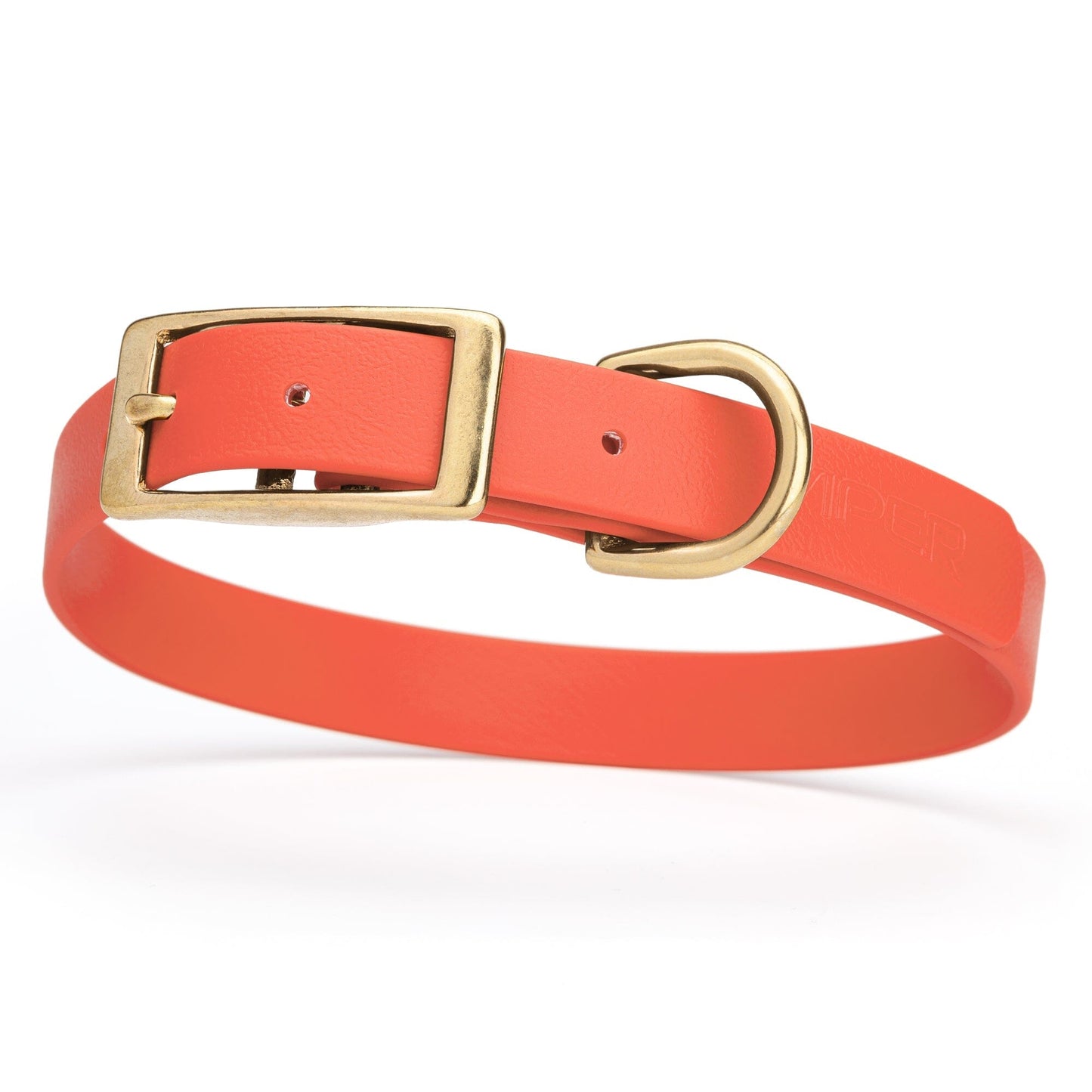 Viper Biothane Waterproof Dog Collar - Brass Hardware - Size M (15 to 18 inches)