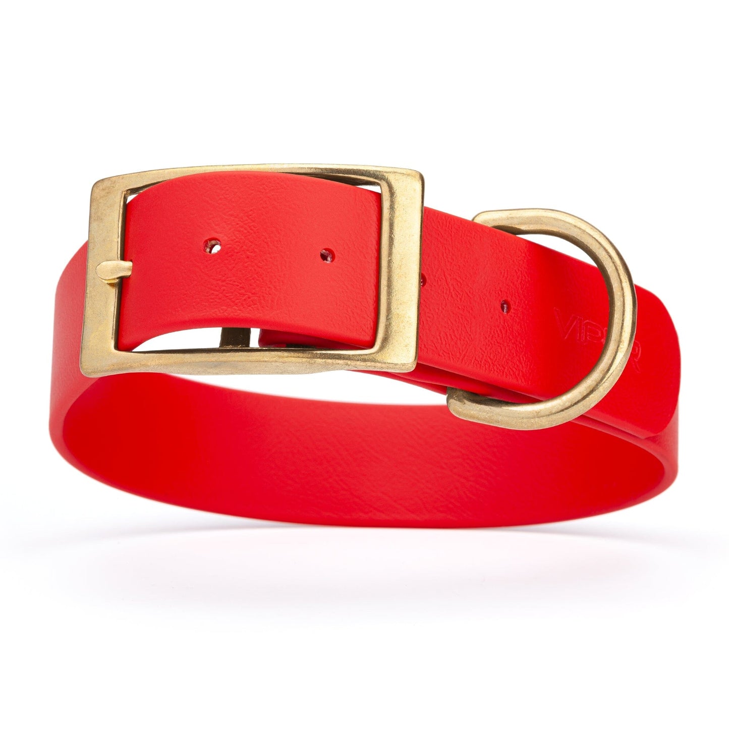 Viper Biothane Waterproof Dog Collar - Brass Hardware - 1.5in Wide, Size L (16 to 20 inches)