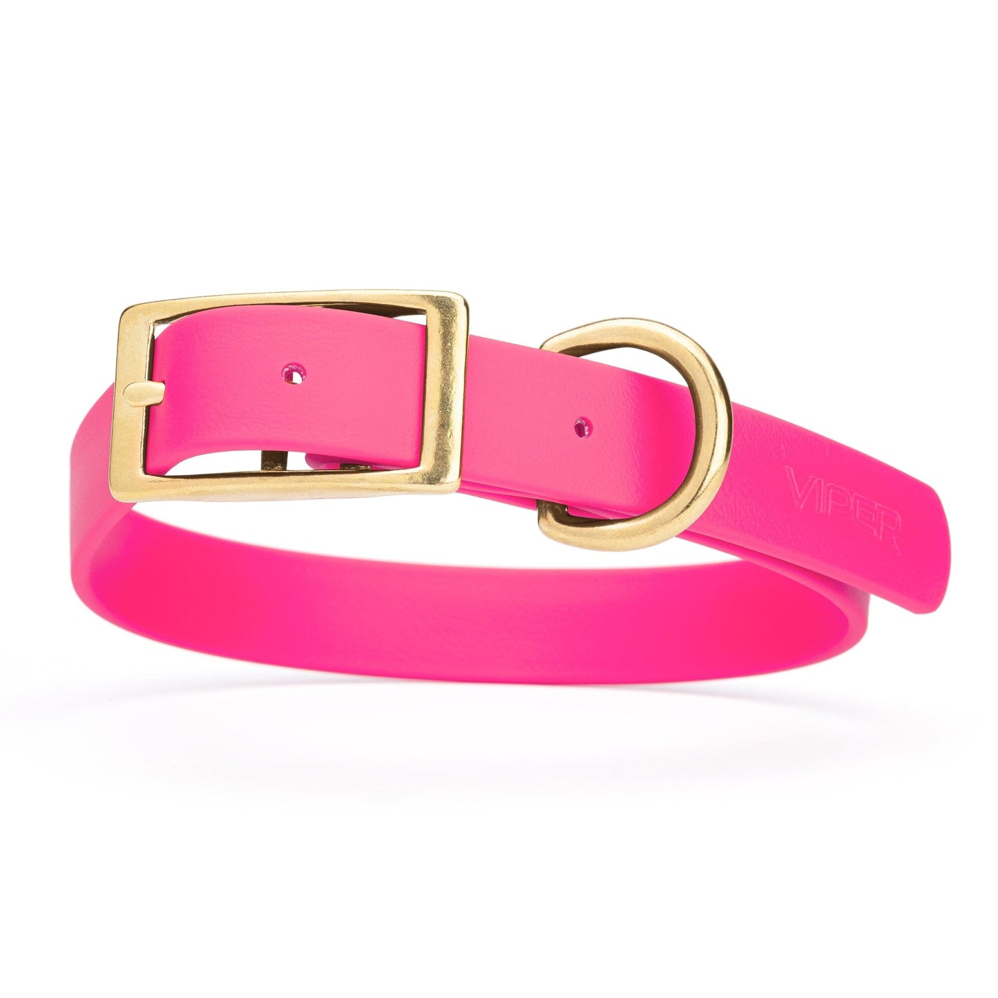 Viper Biothane Waterproof Dog Collar - Brass Hardware - Size L (18 to 22 inches)