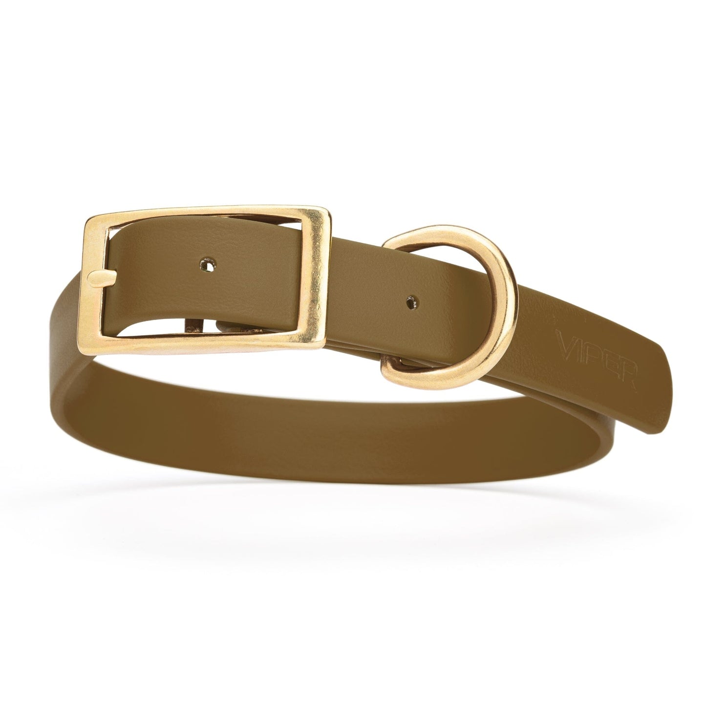 Viper Biothane Waterproof Dog Collar - Brass Hardware - Size L (18 to 22 inches)