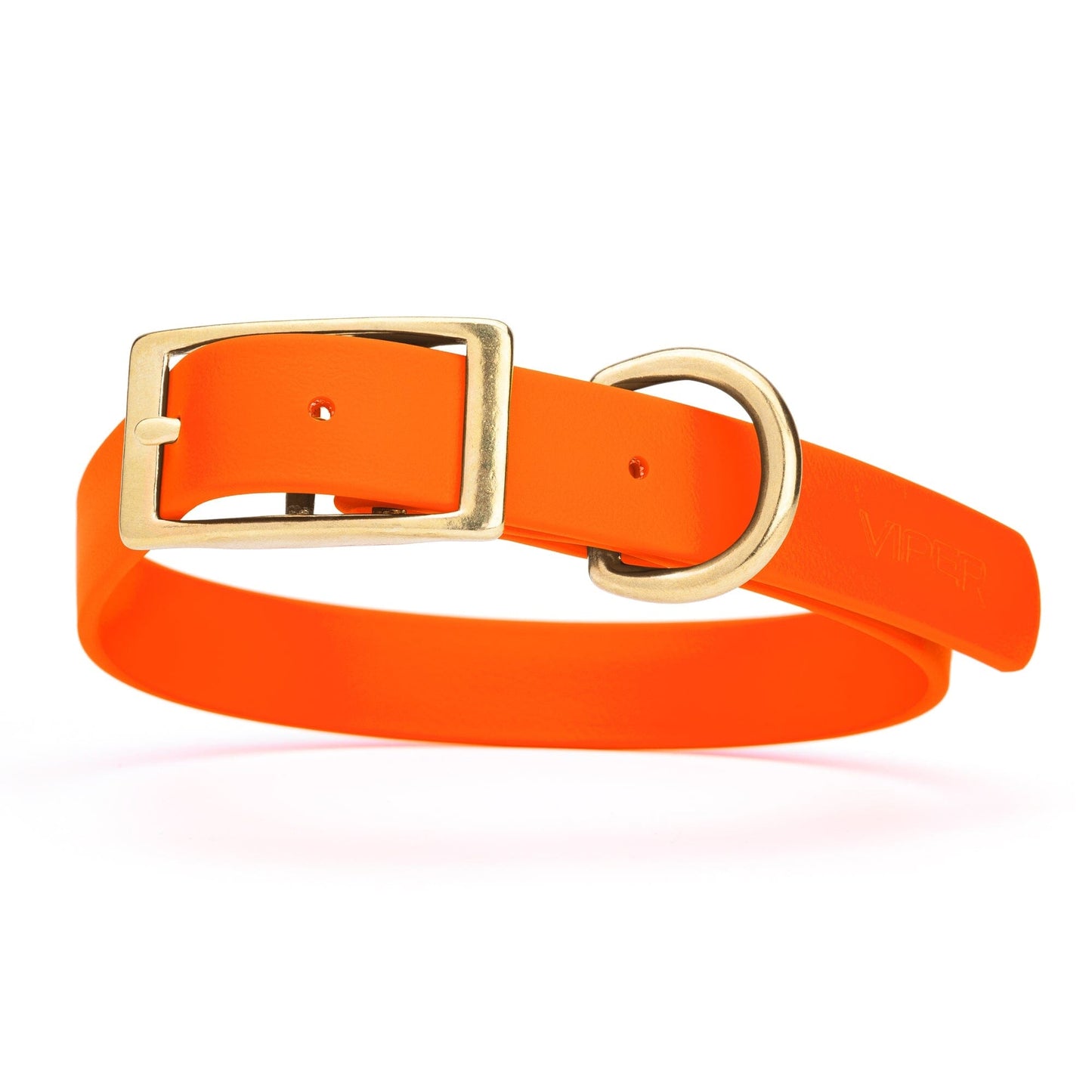Viper Biothane Waterproof Dog Collar - Brass Hardware - Size L (18 to 22 inches)