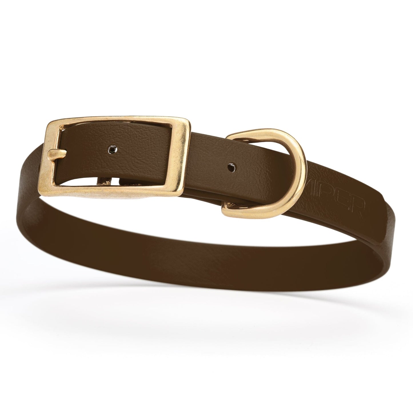 Viper Biothane Waterproof Dog Collar - Brass Hardware - Size M (15 to 18 inches)