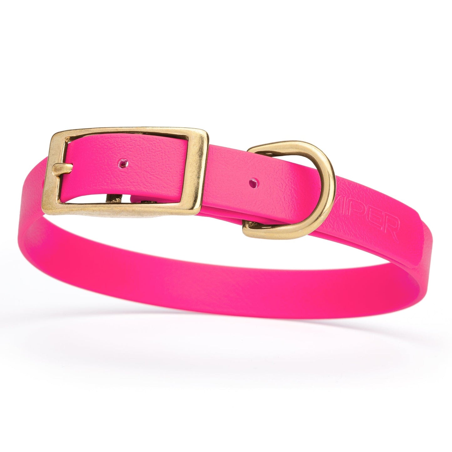 Viper Biothane Waterproof Dog Collar - Brass Hardware - Size M (15 to 18 inches)