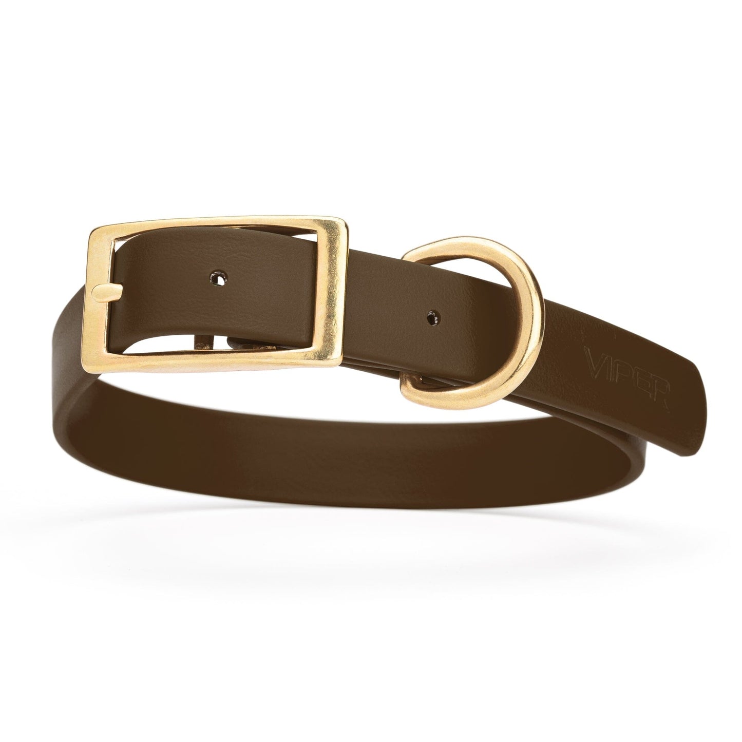 Viper Biothane Waterproof Dog Collar - Brass Hardware - Size XL (22 to 25 inches)