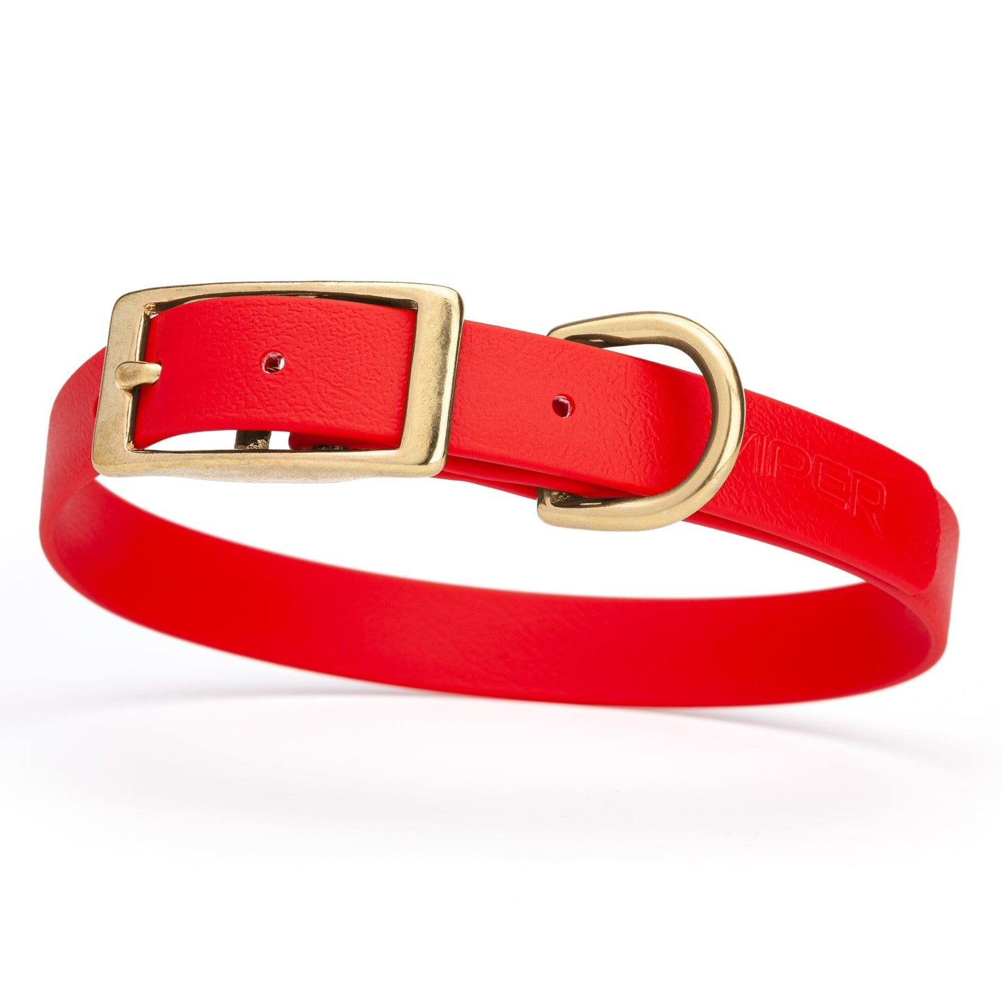 Viper Biothane Waterproof Dog Collar - Brass Hardware - Size M (15 to 18 inches)