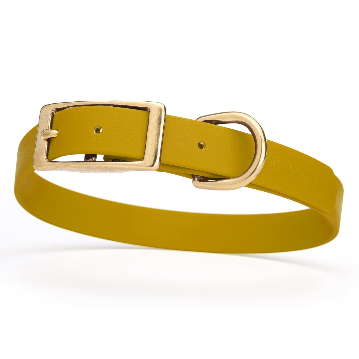 Viper Biothane Waterproof Dog Collar - Brass Hardware - Size M (15 to 18 inches)